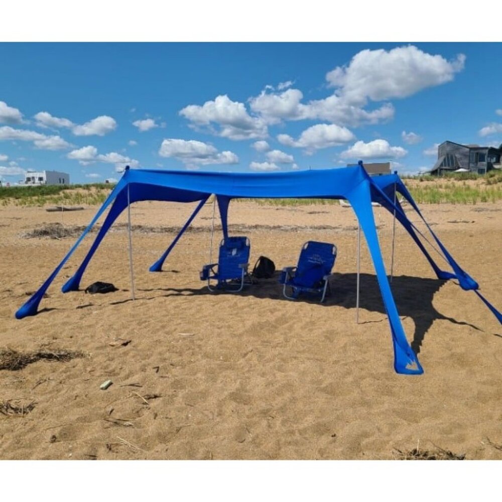 Beach Tent, Camping Sun Shelter UPF50+ with 8 Sandbags, Sand Shovels
